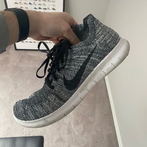 Nike Free RN Flyknit size 11.5 in White/Black/Grey